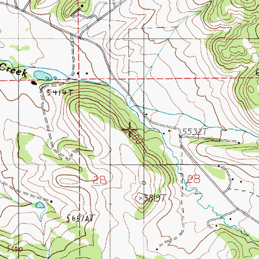 Topographic Map of North Fork Spring Creek, MT