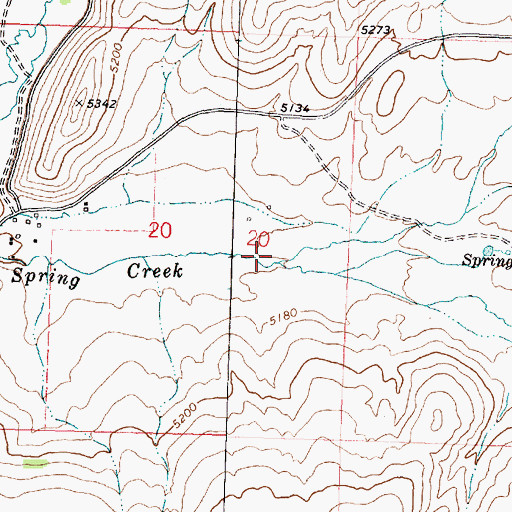 Topographic Map of North Fork Spring Creek, MT