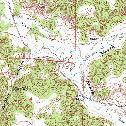 Topographic Map of North Fork Taylor Creek, MT