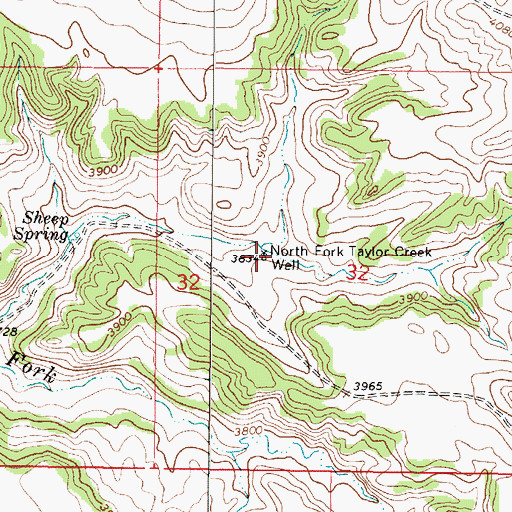 Topographic Map of North Fork Taylor Creek Well, MT