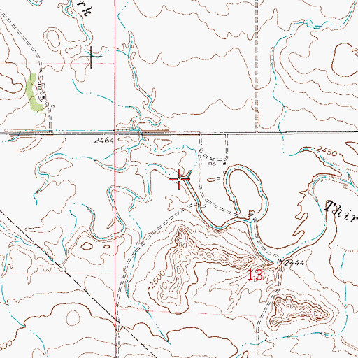 Topographic Map of North Fork Thirteenmile Creek, MT