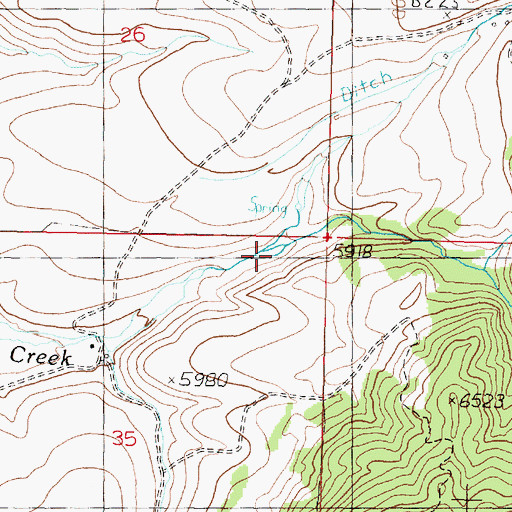 Topographic Map of North Fork Tucker Creek, MT
