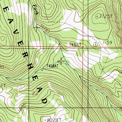Topographic Map of North Fork Wall Creek, MT