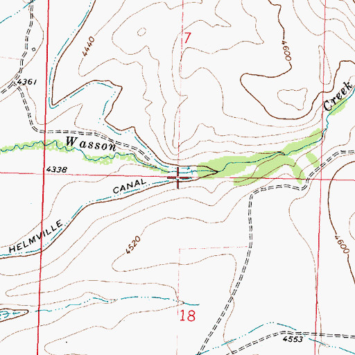 Topographic Map of North Helmville Canal, MT