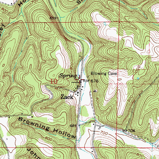 Topographic Map of Zack, AR