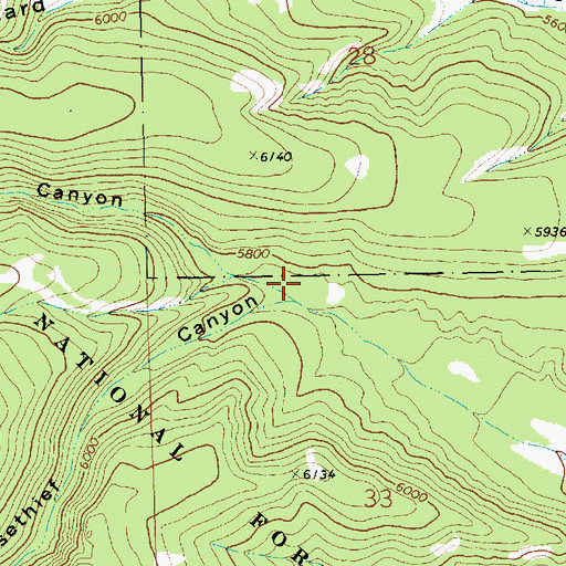 Topographic Map of North Horsethief Canyon, MT