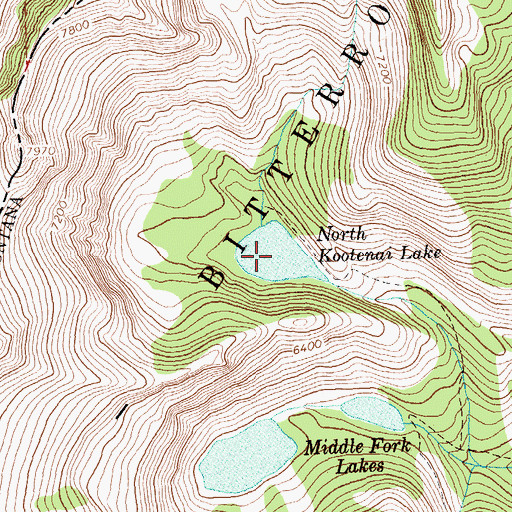 Topographic Map of North Kootenai Lake, MT