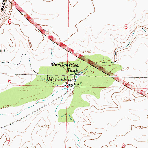 Topographic Map of Meriwhitica Tank, AZ