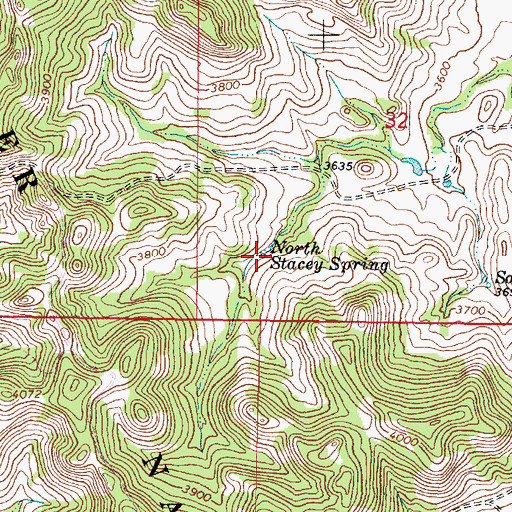 Topographic Map of North Stacey Spring, MT