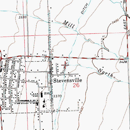 Topographic Map of North Swamp Creek, MT