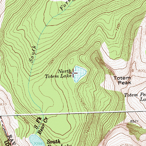 Topographic Map of North Totem Lake, MT
