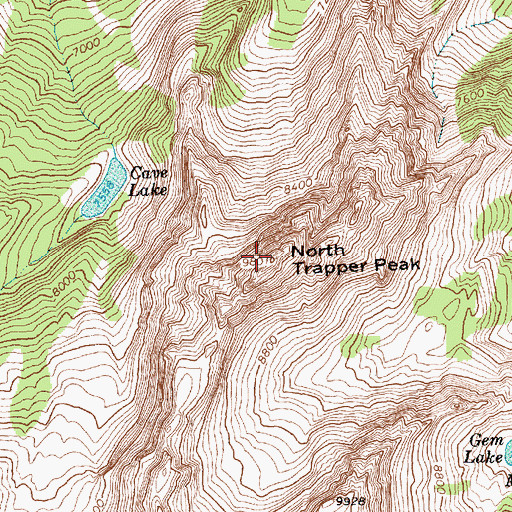 Topographic Map of North Trapper Peak, MT