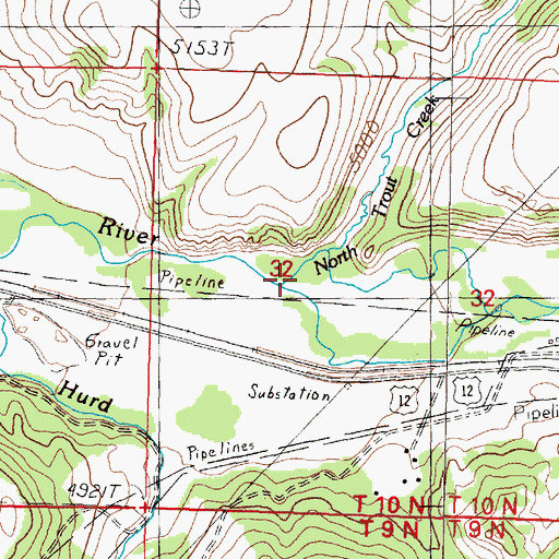 Topographic Map of North Trout Creek, MT