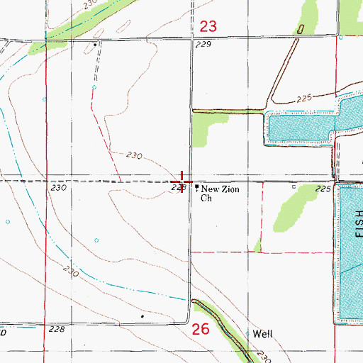 Topographic Map of New Zion Church, AR