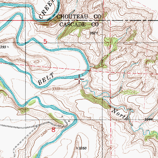 Topographic Map of North Willow Creek, MT