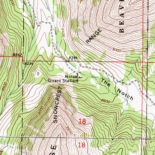 Topographic Map of Notch Guard Station, MT