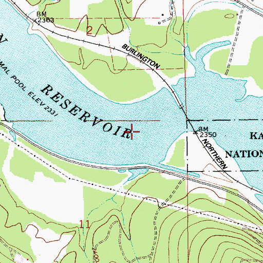 Topographic Map of Noxon Reservoir, MT
