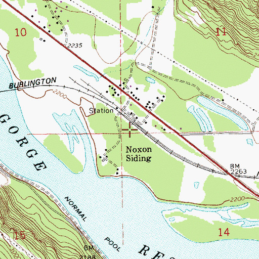 Topographic Map of Noxon Siding, MT