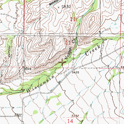 Topographic Map of Nugget Creek, MT