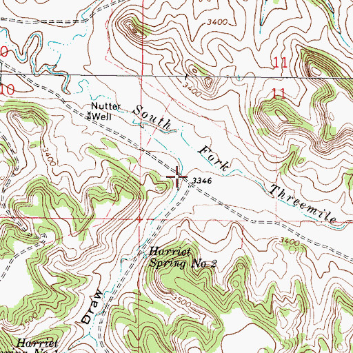 Topographic Map of Nutter Draw, MT