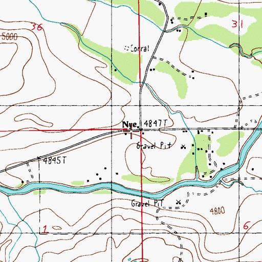 Topographic Map of Nye, MT