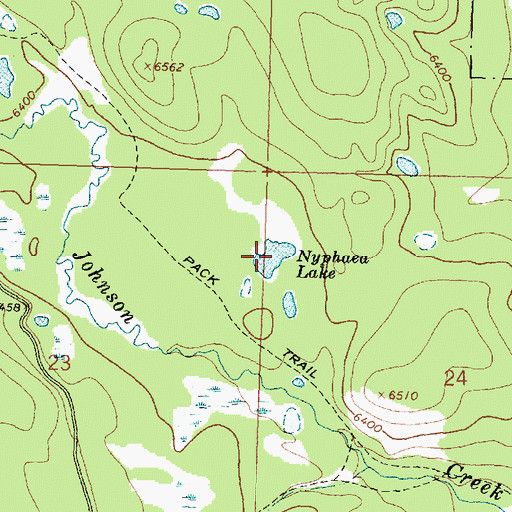 Topographic Map of Nymphaea Lake, MT