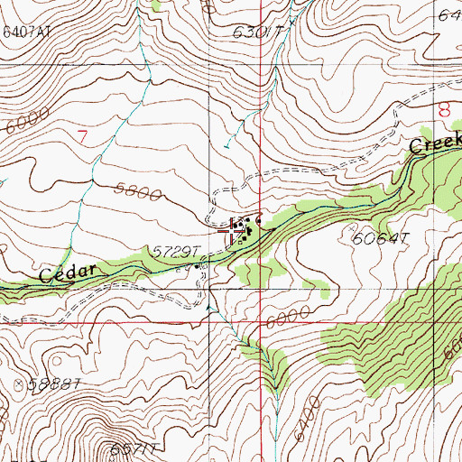 Topographic Map of OTO Ranch, MT