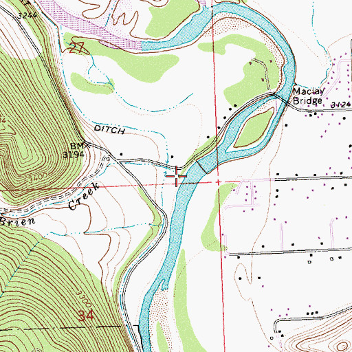Topographic Map of O'Brien Creek, MT