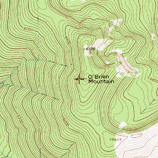 Topographic Map of O'Brien Mountain, MT