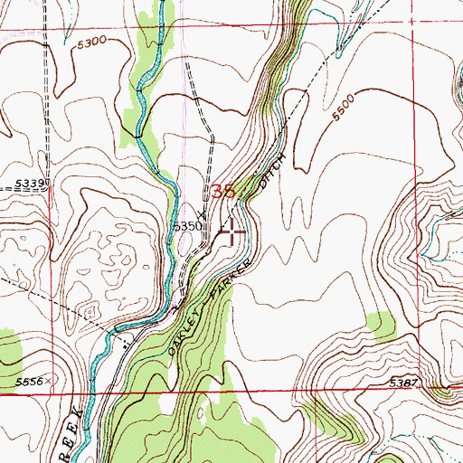 Topographic Map of Oakley-Parker Ditch, MT