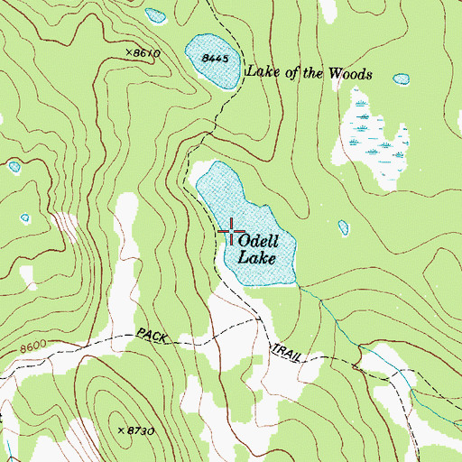 Topographic Map of Odell Lake, MT