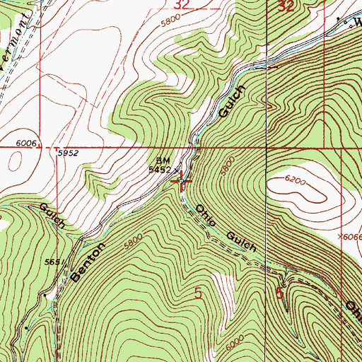Topographic Map of Ohio Gulch, MT