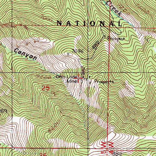 Topographic Map of Ohio Lode Mine, MT