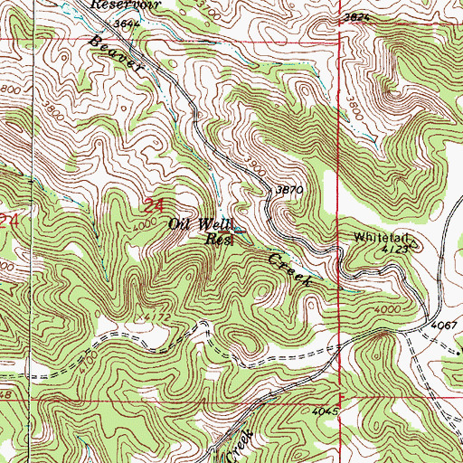 Topographic Map of Oil Well Reservoir, MT