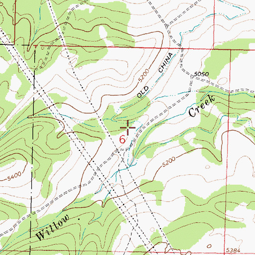 Topographic Map of Old China Ditch, MT