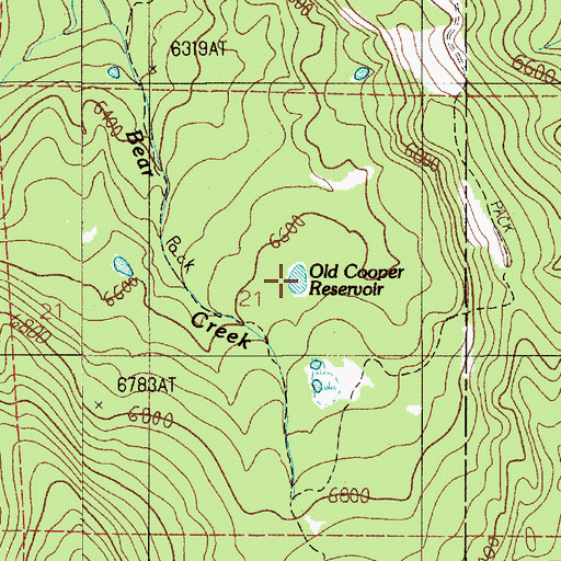 Topographic Map of Old Cooper Reservoir, MT