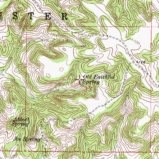 Topographic Map of Old Faithful Spring, MT