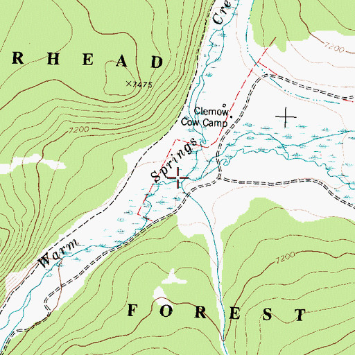 Topographic Map of Old Tim Creek, MT