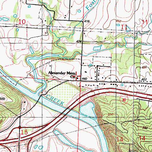 Topographic Map of Alexander Memorial Church, AR
