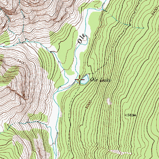 Topographic Map of Ole Lake, MT