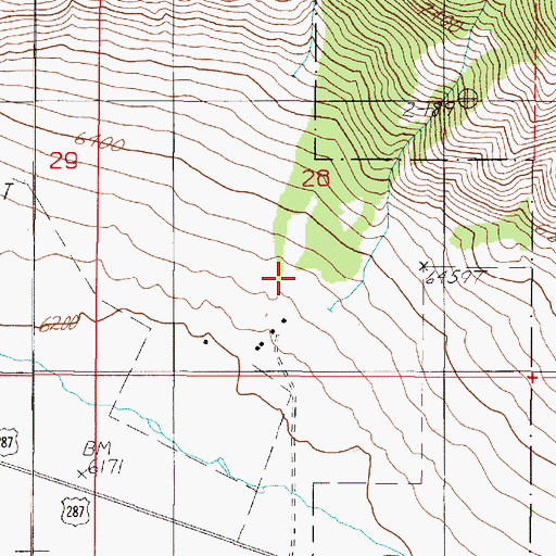 Topographic Map of Olifee Ranch, MT