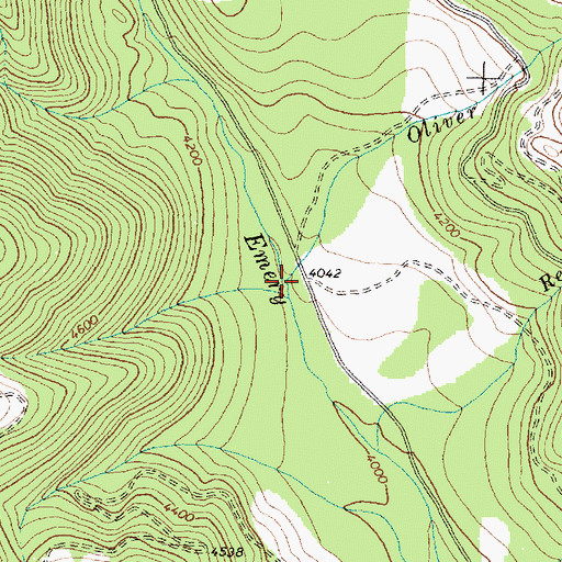 Topographic Map of Oliver Creek, MT