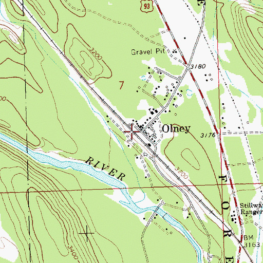 Topographic Map of Olney, MT