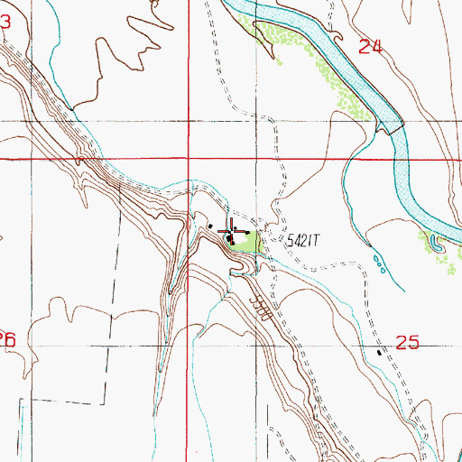 Topographic Map of Olsen Ranch, MT