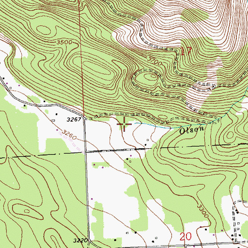 Topographic Map of Olson Creek, MT