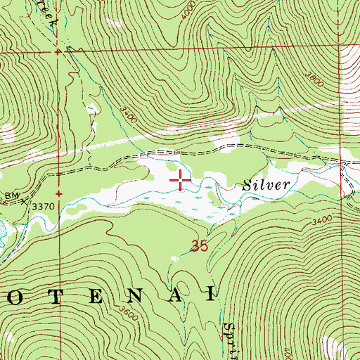 Topographic Map of Olson Creek, MT