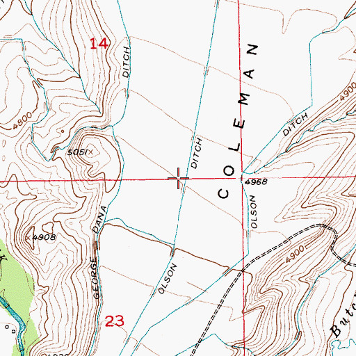 Topographic Map of Olson Ditch, MT