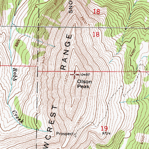 Topographic Map of Olson Peak, MT