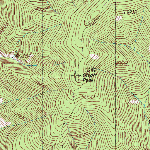 Topographic Map of Olson Peak, MT