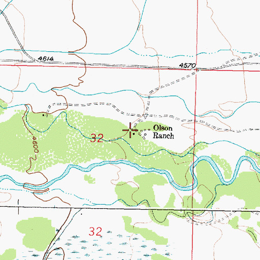 Topographic Map of Olson Ranch, MT